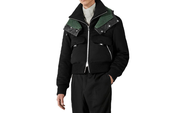 Hermes SS23 Color-Block Casual Hoodie Jacket Black () H362040HA02