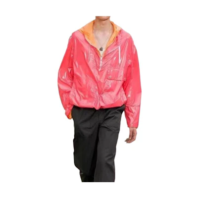 Hermes SS23 Colorblock Half-Zip Loose Hoodie Red H352620HI48