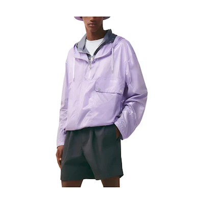 HERMES SS23 Colorblock Half-Zip Oversized Hoodie Purple (). H352620HI4F