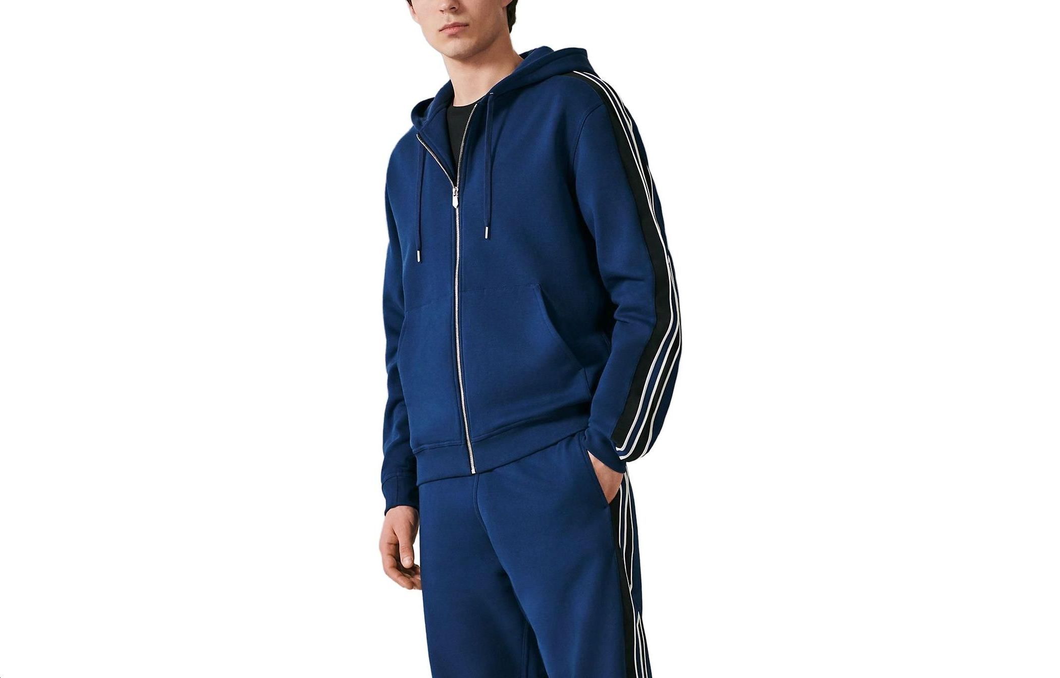 Hermes SS23 Colorblock Striped Hoodie Blue - Long Sleeve Sportswear H367770HA60