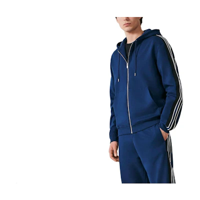 Hermes SS23 Colorblock Striped Hoodie Blue - Long Sleeve Sportswear H367770HA60