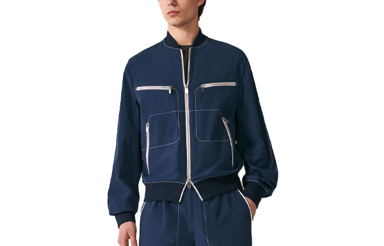 Hermes SS23 Double Zipper Casual Jacket Blue H362940HJ60