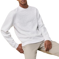 HERMES SS23 Embossed Graphic Crewneck Pullover Sweater White H357860HA90 HERMES SS23 Embossed Graphic Crewneck Pullover Sweater White H357860HA90