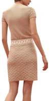 Shop HERMES SS23 Geometric Pattern Jacquard High-Waist Mini Skirt Off-White H3E2300DCE4