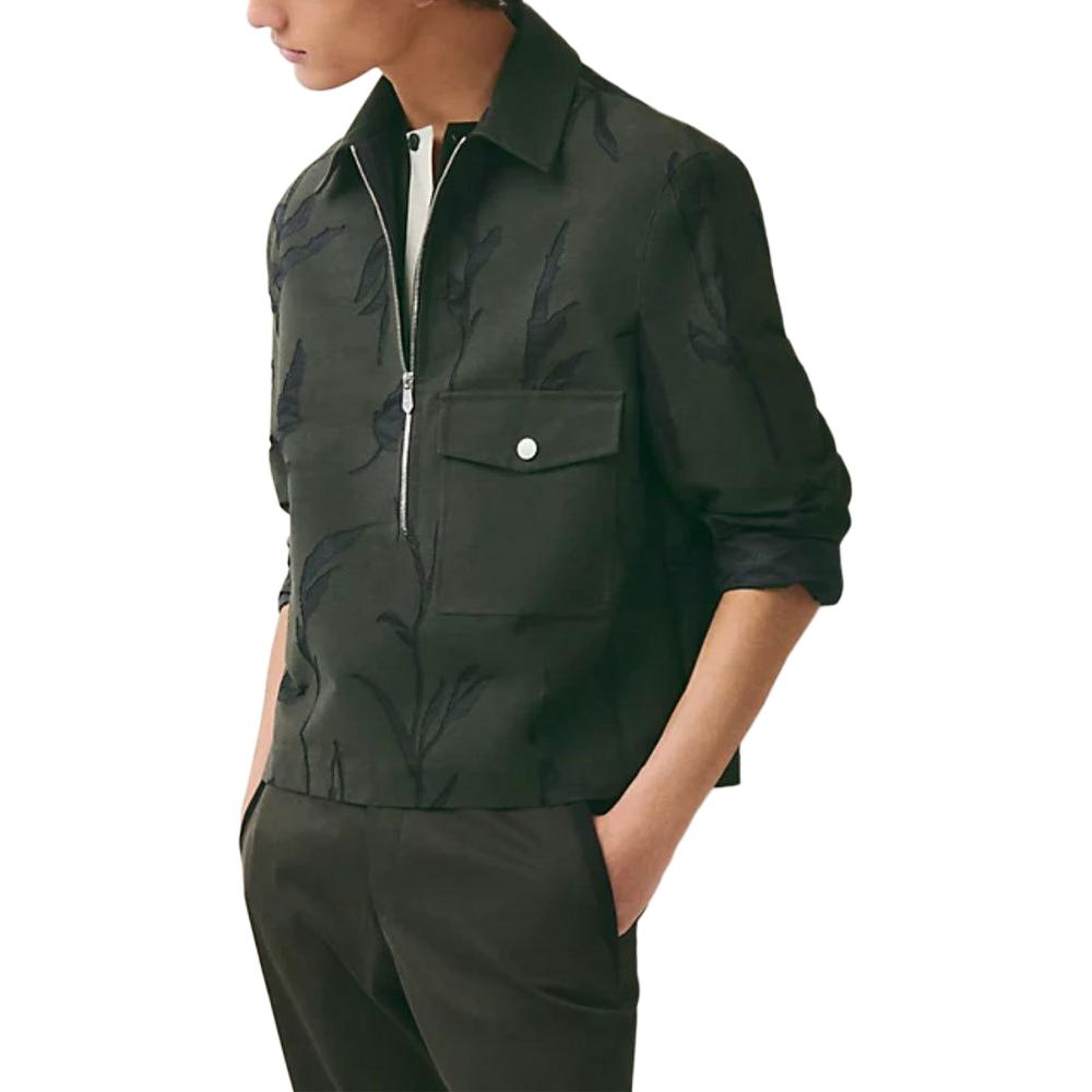 Hermes SS23 Green Patterned Printed Casual Jacket H352200HD11