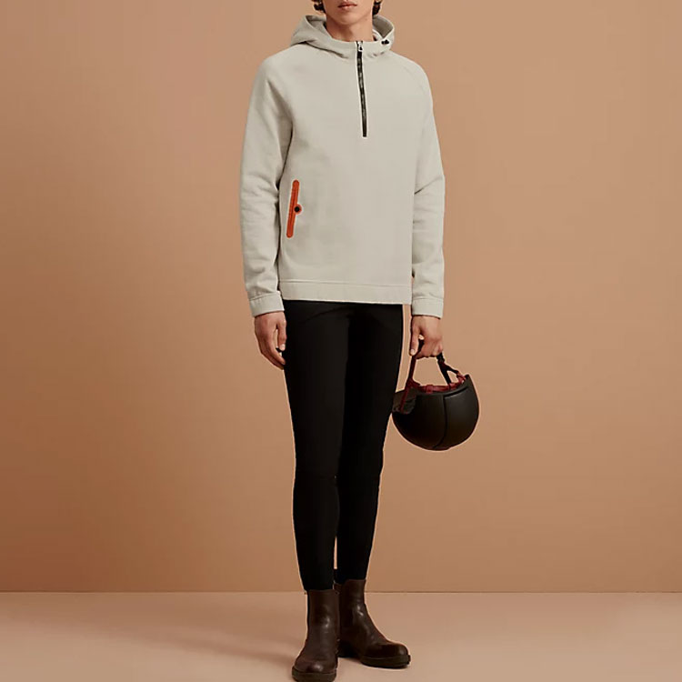 Shop 愛馬仕 SS23 灰色休閒套頭衫運動衫 H800736EV02