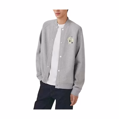 Hermes SS23 Grey Single-Breasted Jacket with Letter Print H357800HA1O