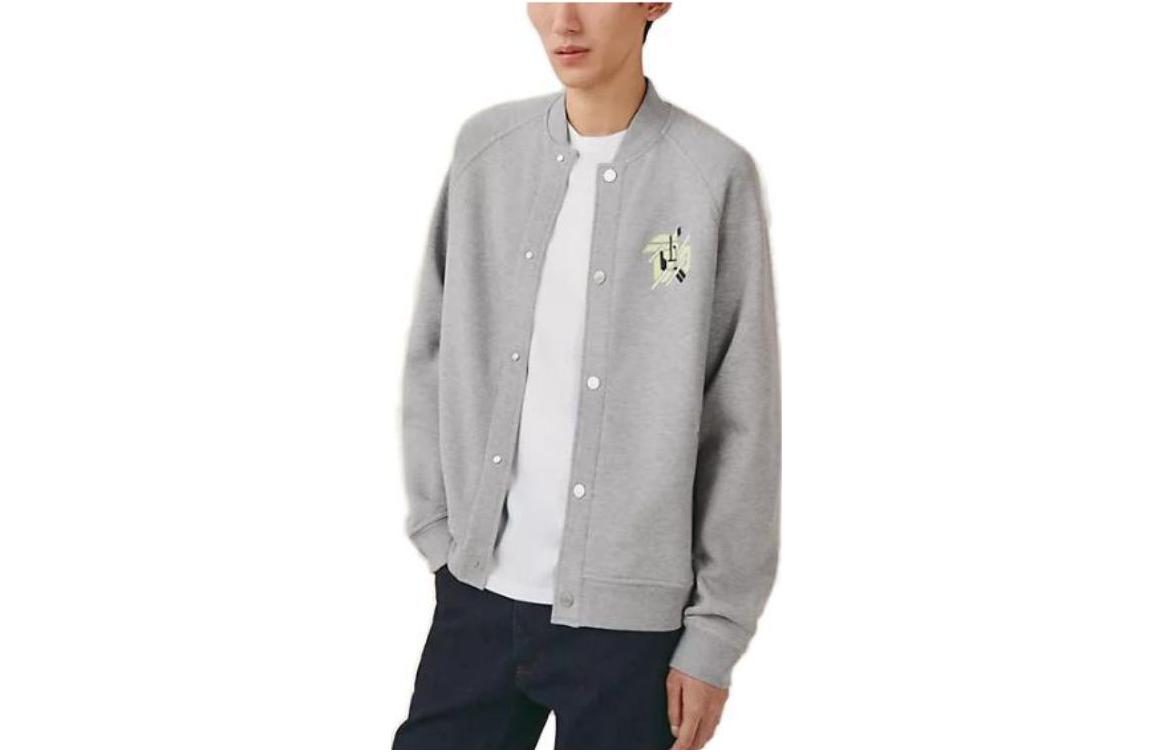 Order Hermes SS23 Grey Single-Breasted Jacket with Letter Print H357800HA1O