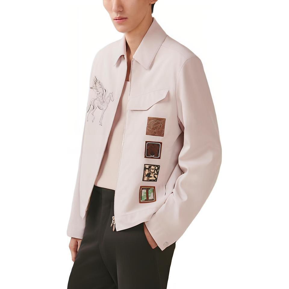 Hermes SS23 Light Pink Animal Print Shirt Jacket H352160HC73