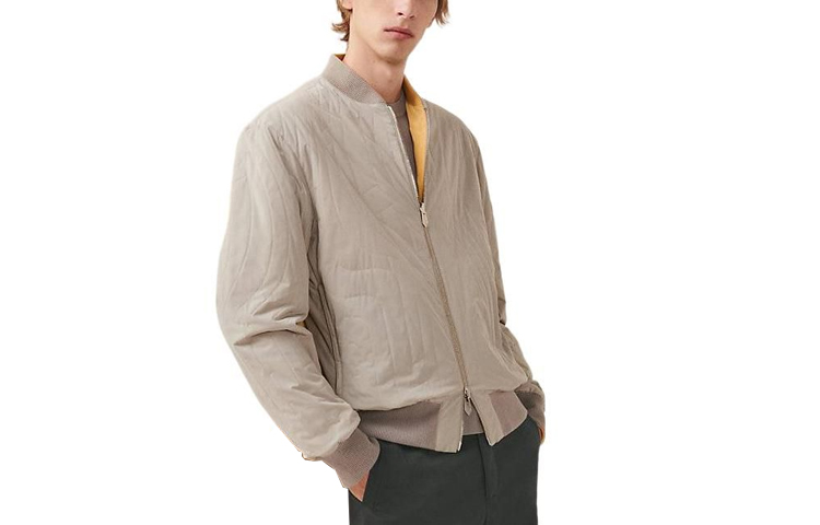 Hermes SS23 Men’s Solid Baseball Collar Reversible Zip Jacket Light Khaki H352720HJYB