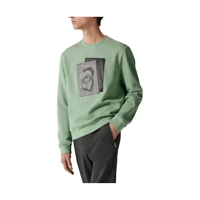 Hermes SS23 Multicolor Pattern Print Crewneck Pullover Sweatshirt Light Blue Men H367810HA4M