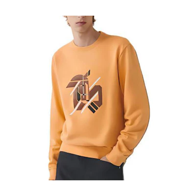 Hermes SS23 Orange Crewneck Sweatshirt with Animal Pattern H357780HA4H