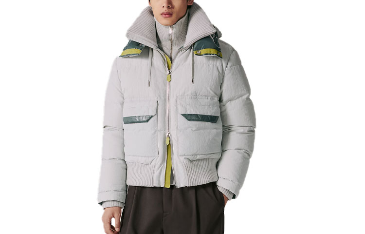 Order 愛馬仕 SS23 拼接休閒連帽外套 灰色 H362620HG4N