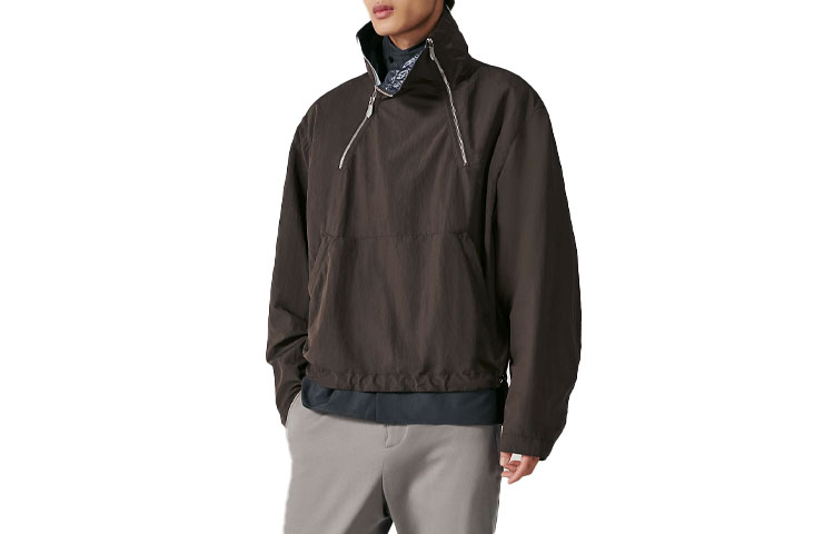 Hermes SS23 Patchwork Casual Pullover Jacket - Dark Brown H362500HF4T