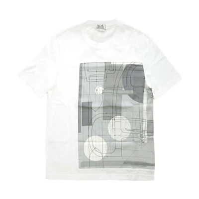 HERMES SS23 Pattern Print Crew Neck Short Sleeve T-Shirt White H037700HA76