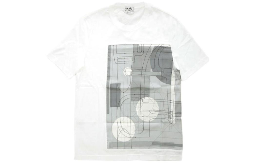 Order Camiseta Blanca HERMES SS23 Estampado Patrón Cuello Redondo Manga Corta H037700HA76