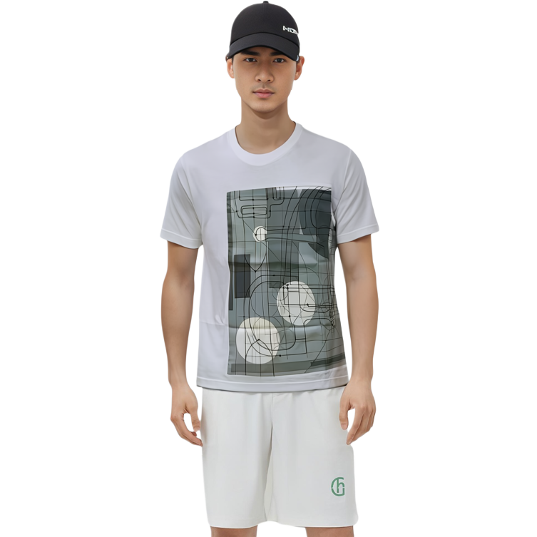 Lookbook Camiseta Blanca HERMES SS23 Estampado Patrón Cuello Redondo Manga Corta H037700HA76