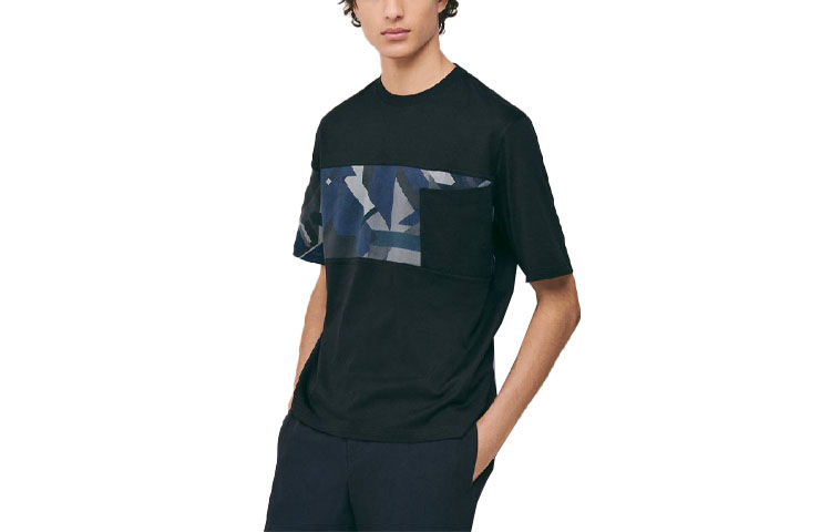 Order Camiseta Negra HERMES SS23 Estampada de Manga Corta. H357915HA02