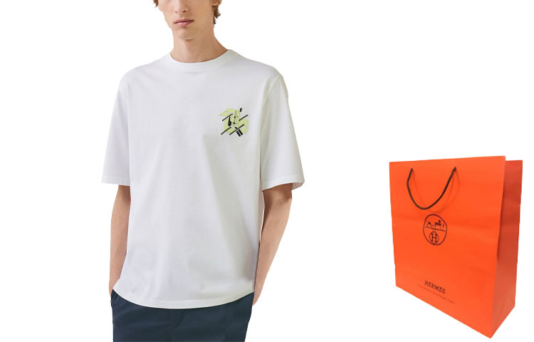 HERMES SS23 Printed Crewneck Short-Sleeve T-Shirt  White H357925HA90 圖 3