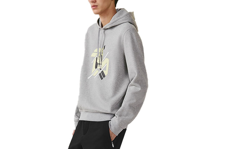 HERMES SS23 Printed Hoodie Long Sleeve Pullover  Grey. H357790HA1O