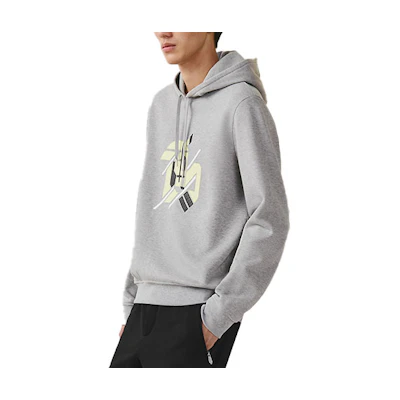 HERMES SS23 Printed Hoodie Long Sleeve Pullover Grey. H357790HA1O
