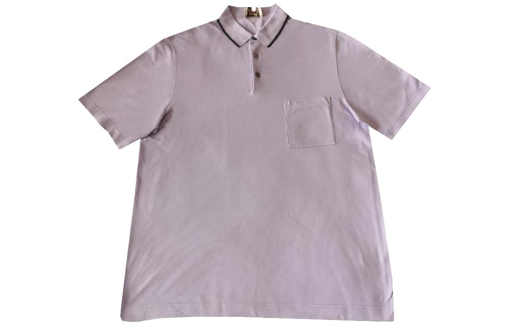 Order 爱马仕 SS23 纯色短袖休闲紫色男士POLO衫 H357950HA4F
