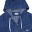 Shop HERMES SS23 Solid Color Denim Hoodie Jacket Single-Breasted Blue Menswear 356140HB5039