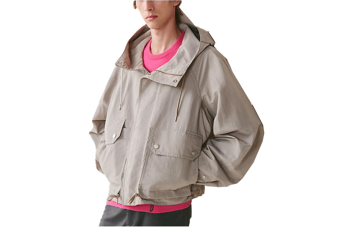 Hermes SS23 Solid Color Hooded Jacket Beige H352420HG2P