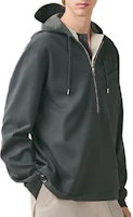 Hermes SS23 Solid Half-Zip Pullover Sweatshirt Deep Gray H357830HA4G Hermes SS23 Solid Half-Zip Pullover Sweatshirt Deep Gray H357830HA4G