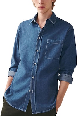 HERMES SS23 Baju Denim Biru Single-Breasted Pelindung Matahari H356060HB50 Order HERMES SS23 Baju Denim Biru Single-Breasted Pelindung Matahari H356060HB50