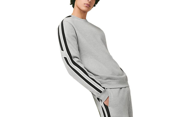 Hermes SS23 Striped Color Block Pullover Sweatshirt Grey - H357740HA1O