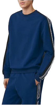 爱马仕 SS23 条纹拼色男士套头衫 深蓝色 H357740HA60 Buy 爱马仕 SS23 条纹拼色男士套头衫 深蓝色 H357740HA60
