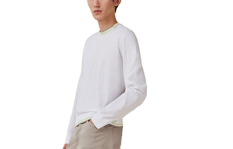 Hermes SS23 Striped Print Crewneck Pullover Sweatshirt White H357385HA90