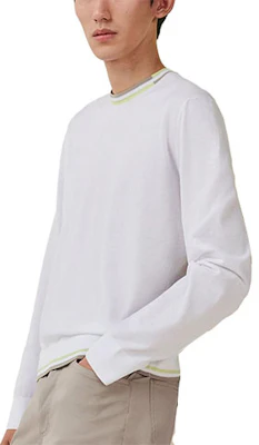 爱马仕 SS23 条纹印花圆领套头衫 白色 H357385HA90 Buy 爱马仕 SS23 条纹印花圆领套头衫 白色 H357385HA90