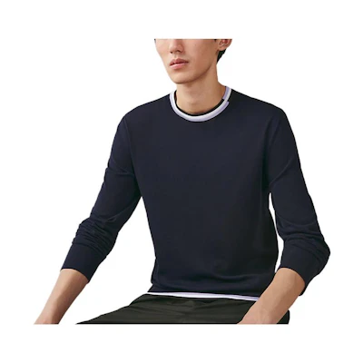 Hermes SS23 Striped Print Crewneck Sweatshirt Blue H357385HA01