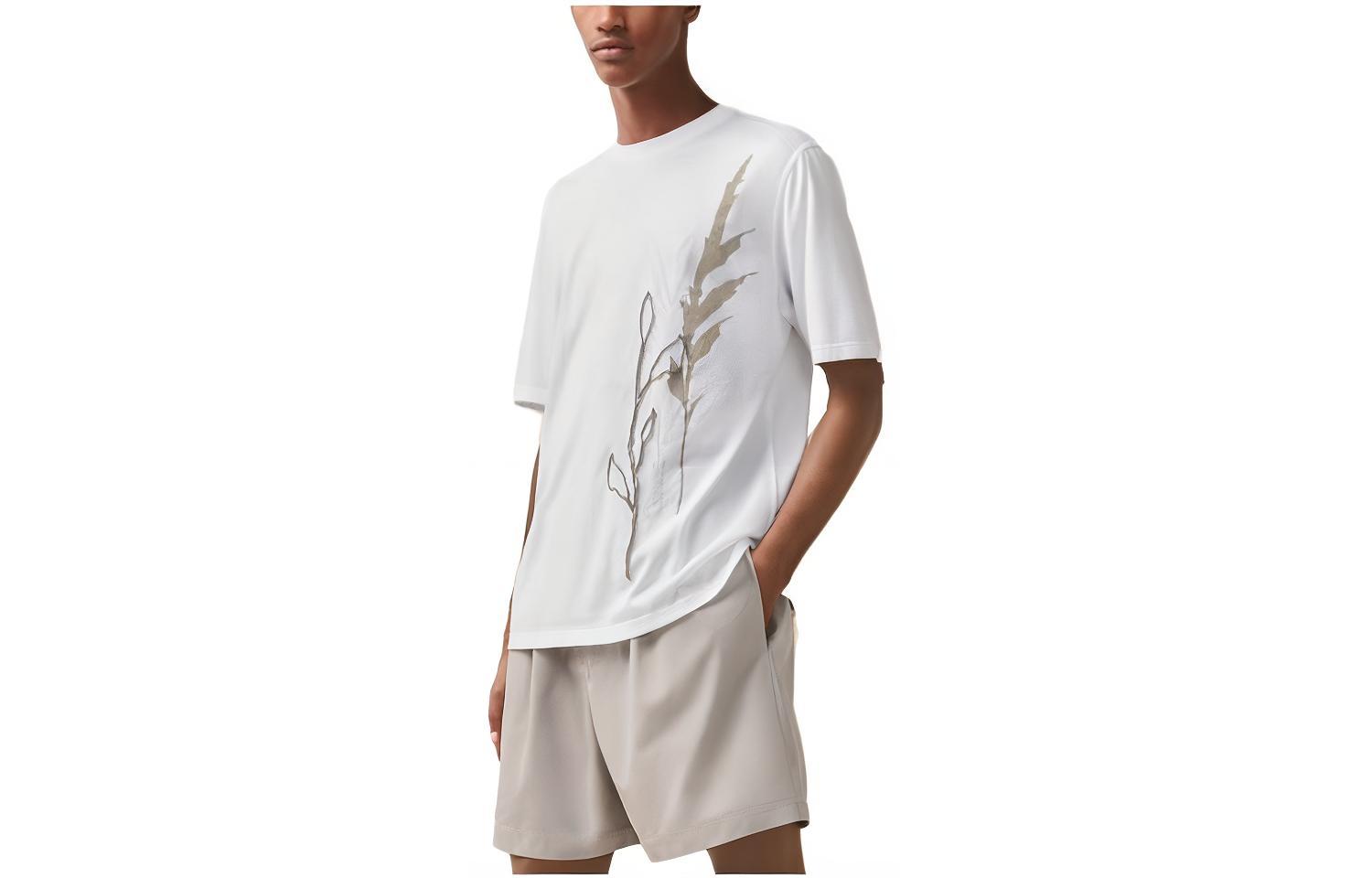 HERMES SS23 White  Botanical Print Crewneck T-Shirt H357920HA2P