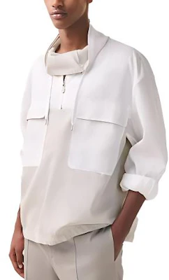 Hermes SS23 Jaket Putih Pullover dengan Resleting Setengah dan Saku Besar H352000HA1V Buy Hermes SS23 Jaket Putih Pullover dengan Resleting Setengah dan Saku Besar H352000HA1V