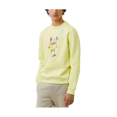 Hermes SS23 Yellow Printed Long-Sleeve Casual Sweatshirt for Men H357810HA2Q
