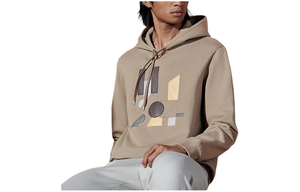 HERMES SS24  Alphabet Print Hoodie Sand Yellow. H457800HA1W
