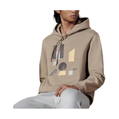 HERMES SS24 Alphabet Print Hoodie Sand Yellow. H457800HA1W
