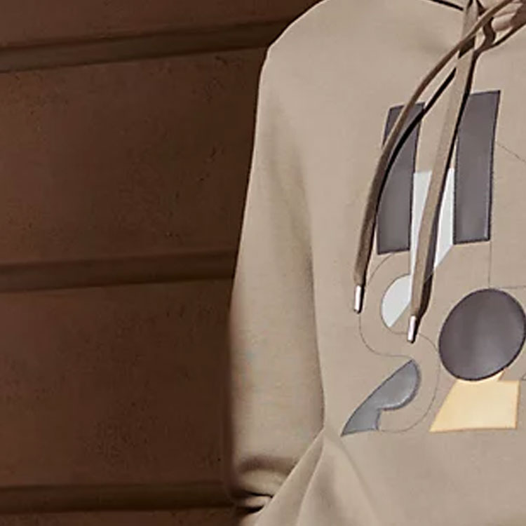 Details for HERMES SS24 Hoodie Cetak Alphabet Kuning Pasir. H457800HA1W