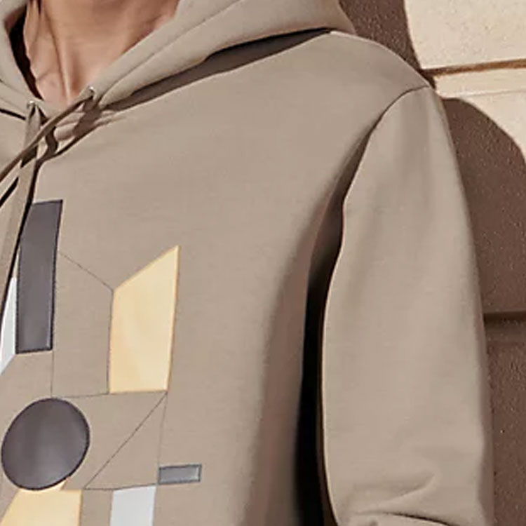 Cheap HERMES SS24 Hoodie Cetak Alphabet Kuning Pasir. H457800HA1W