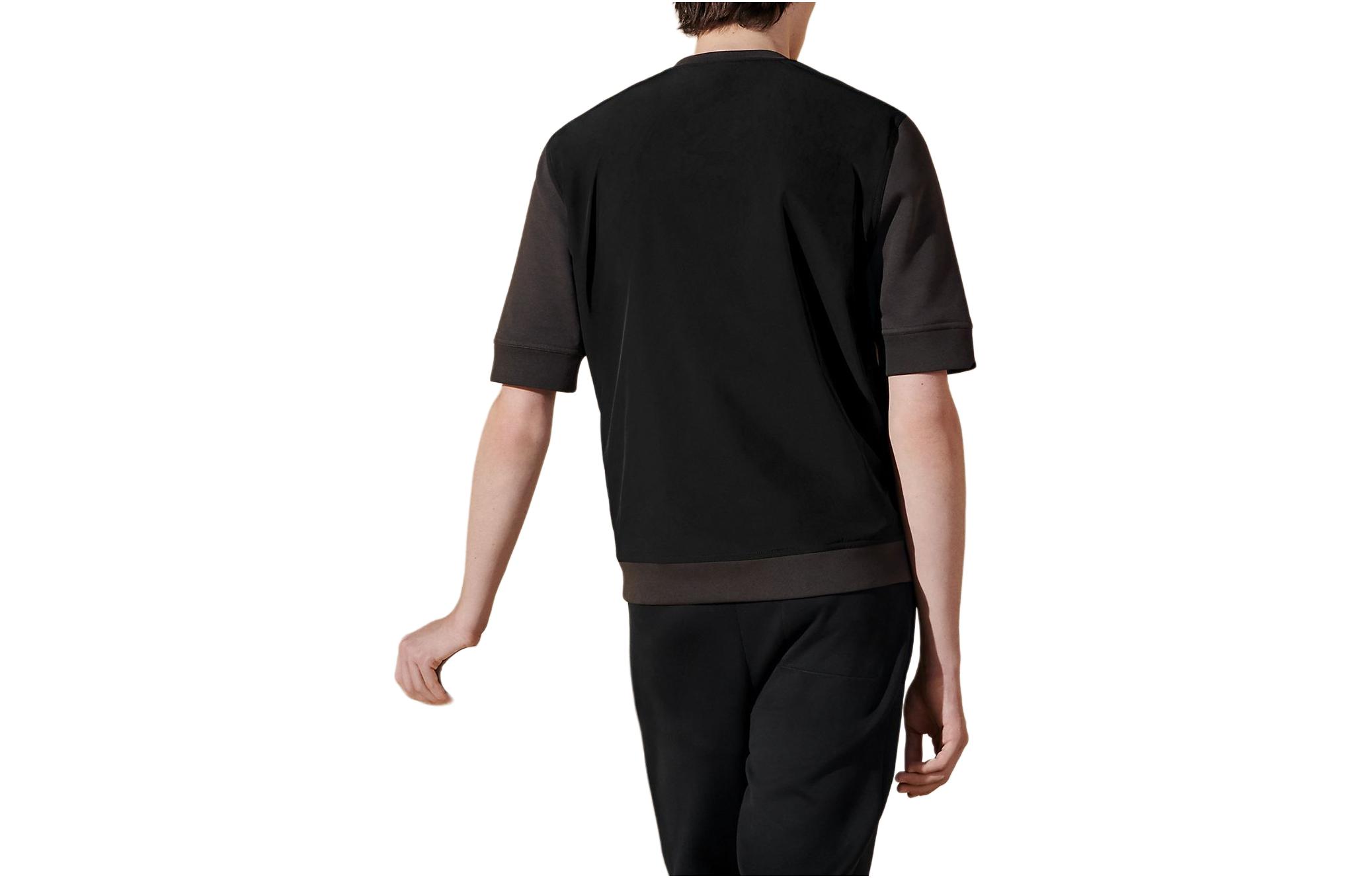 Lookbook HERMES SS24  Asymmetric Collar Short Sleeve T-Shirt Licorice Color Casual H457860HA1A