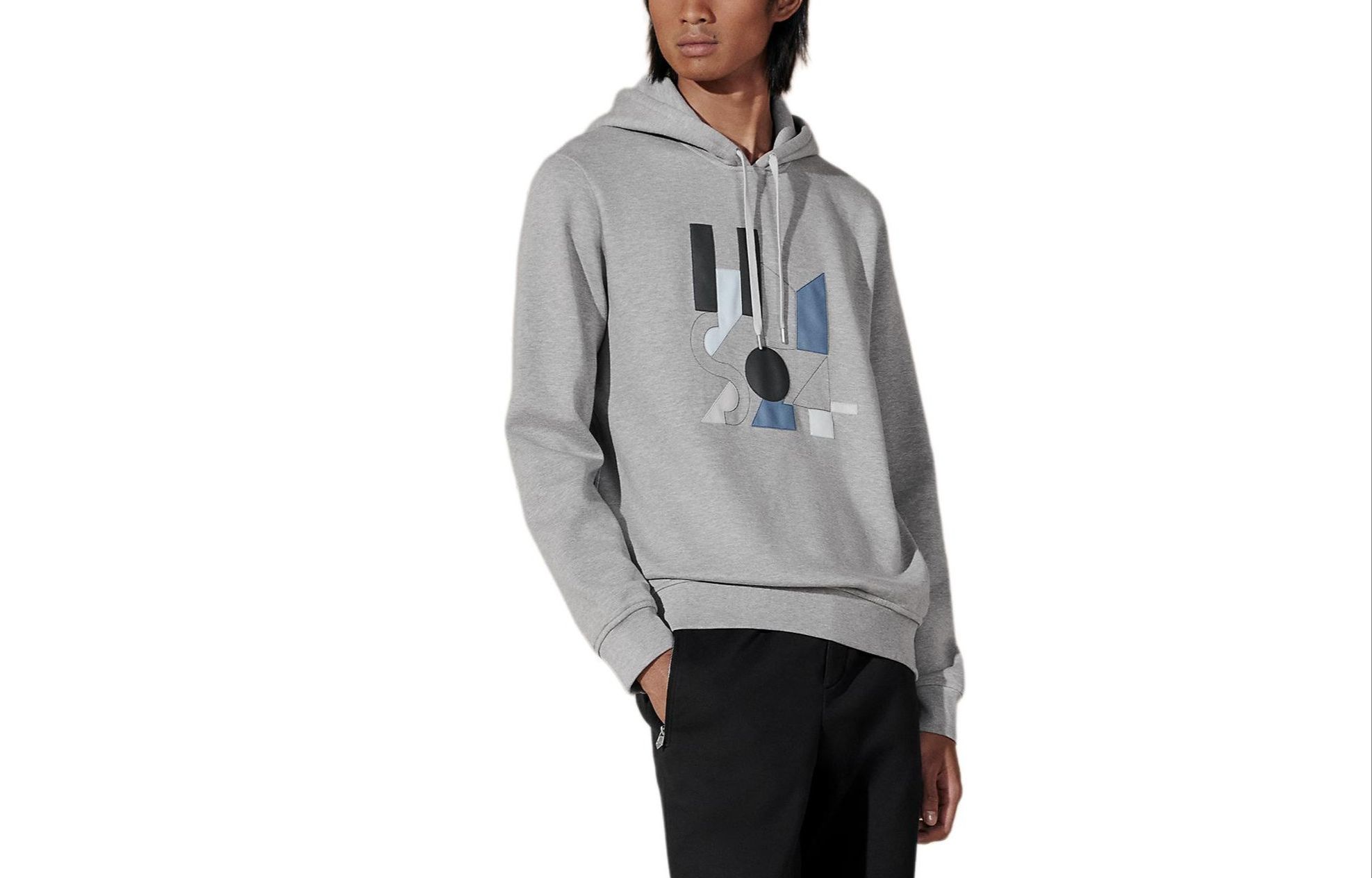 Order HERMES SS24 Hoodie Abu Motif Geometris Lengan Panjang Sweatshirt Kasual. H457800HA1O