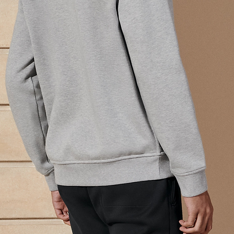 Sizing HERMES SS24 Hoodie Abu Motif Geometris Lengan Panjang Sweatshirt Kasual. H457800HA1O