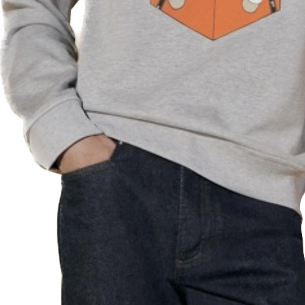 Details for HERMES SS24 Baju Lengan Panjang Kelabu Cetak Huruf Kasual. H457820HA1O