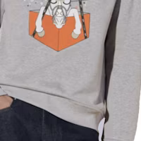 Sizing HERMES SS24 Grey Letter Print Long Sleeve Casual Sweatshirt. H457820HA1O