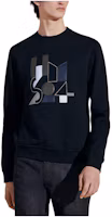 Order HERMES SS24 Leather Patch Crewneck Sweatshirt Navy Blue H457790HA01