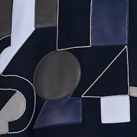 Details for HERMES SS24 Leather Patch Crewneck Sweatshirt Navy Blue H457790HA01