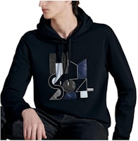 HERMES SS24 Logo Patch Navy Blue Hoodie. H457800HA01 HERMES SS24 Logo Patch Navy Blue Hoodie. H457800HA01